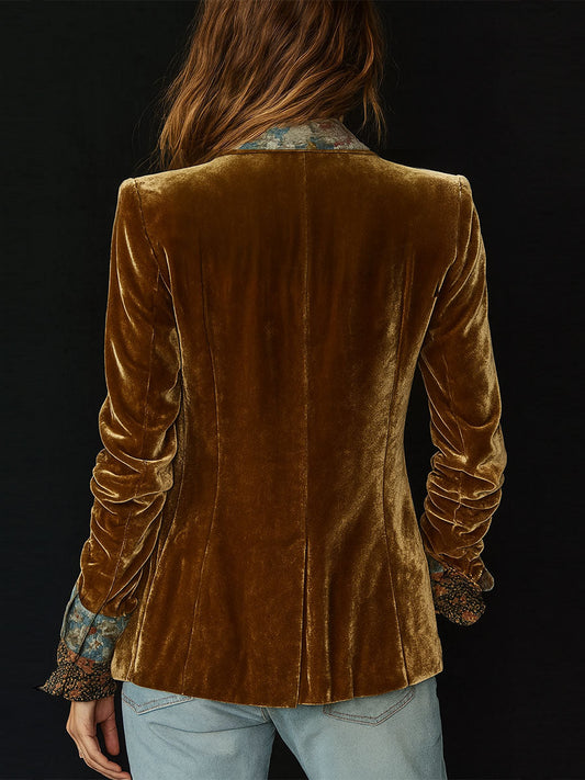 Winifred | Vintage Floral Print Patchwork Blazer