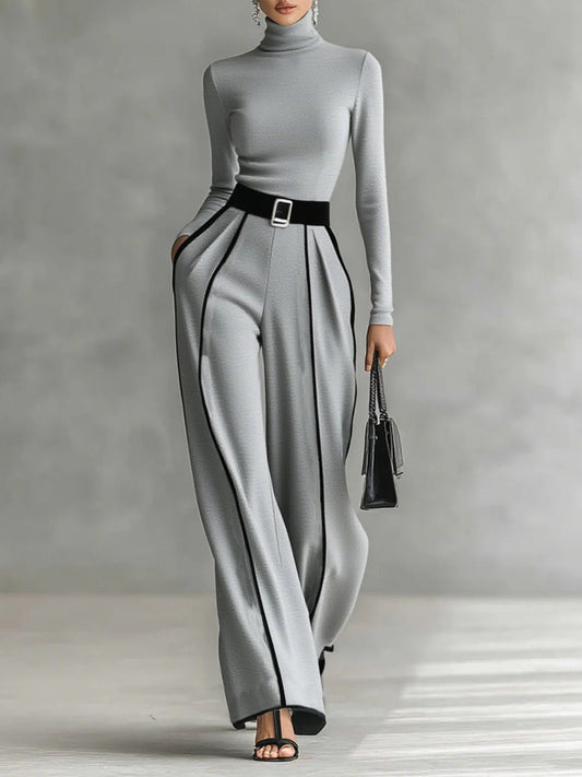 Genevieve | Elegant Two-Piece Set with Contrast Trim