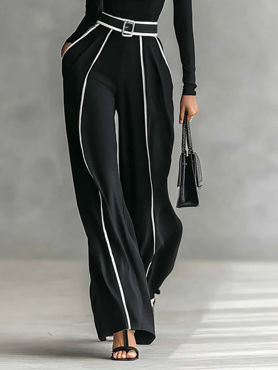 Shirley | Ensemble élégant à col montant et pantalon large