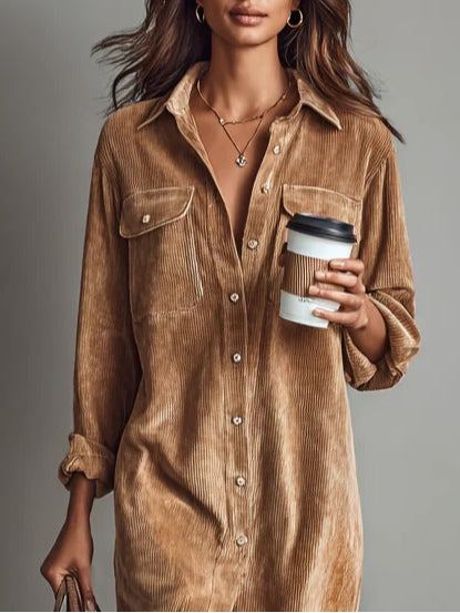 Nancy | Corduroy Midi Dress