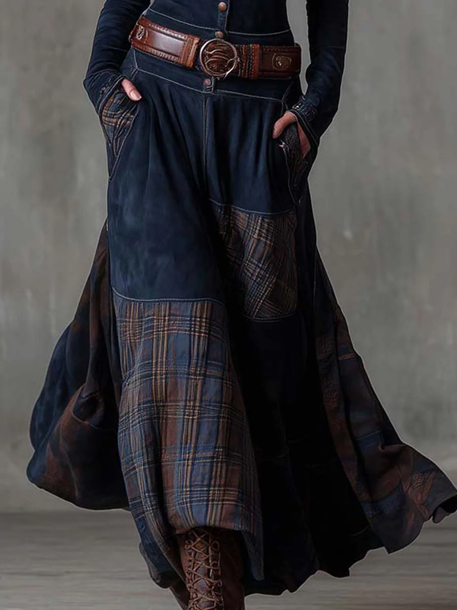 Scarlett | Robe longue en daim avec ceinture