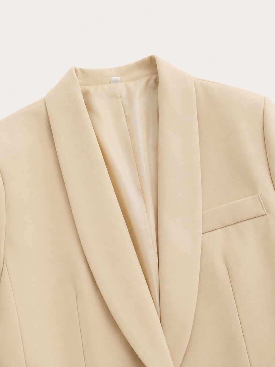 Ombeline | Ensemble deux pièces avec blazer à col châle et ceinture à la taille