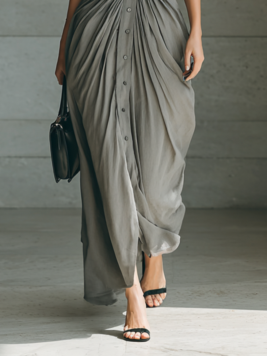 Pearl | Robe longue plissée