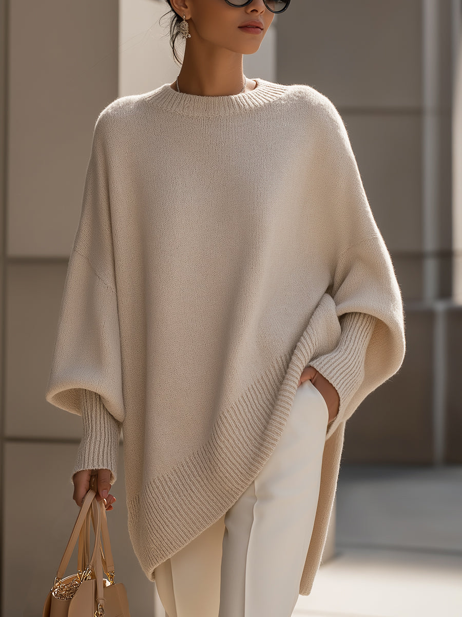 Élodie | Pull oversize drapé à large encolure