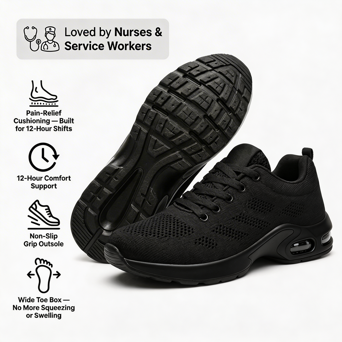 Hope - Chaussures rembourrées pour les journées de 12 heures