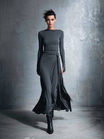 Océane | Robe longue à nouer sur le côté