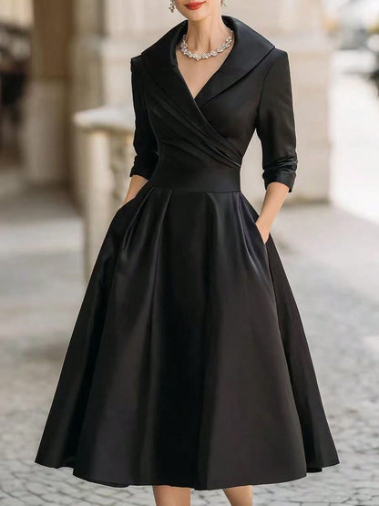 Adeline | Robe midi portefeuille à col châle
