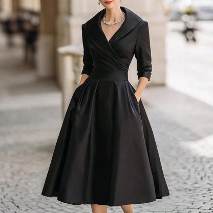 Adeline | Robe midi portefeuille à col châle