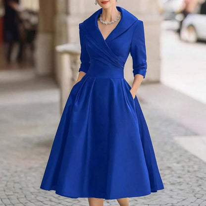 Adeline | Robe midi portefeuille à col châle
