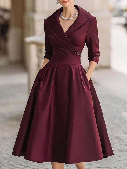 Adeline | Robe midi portefeuille à col châle
