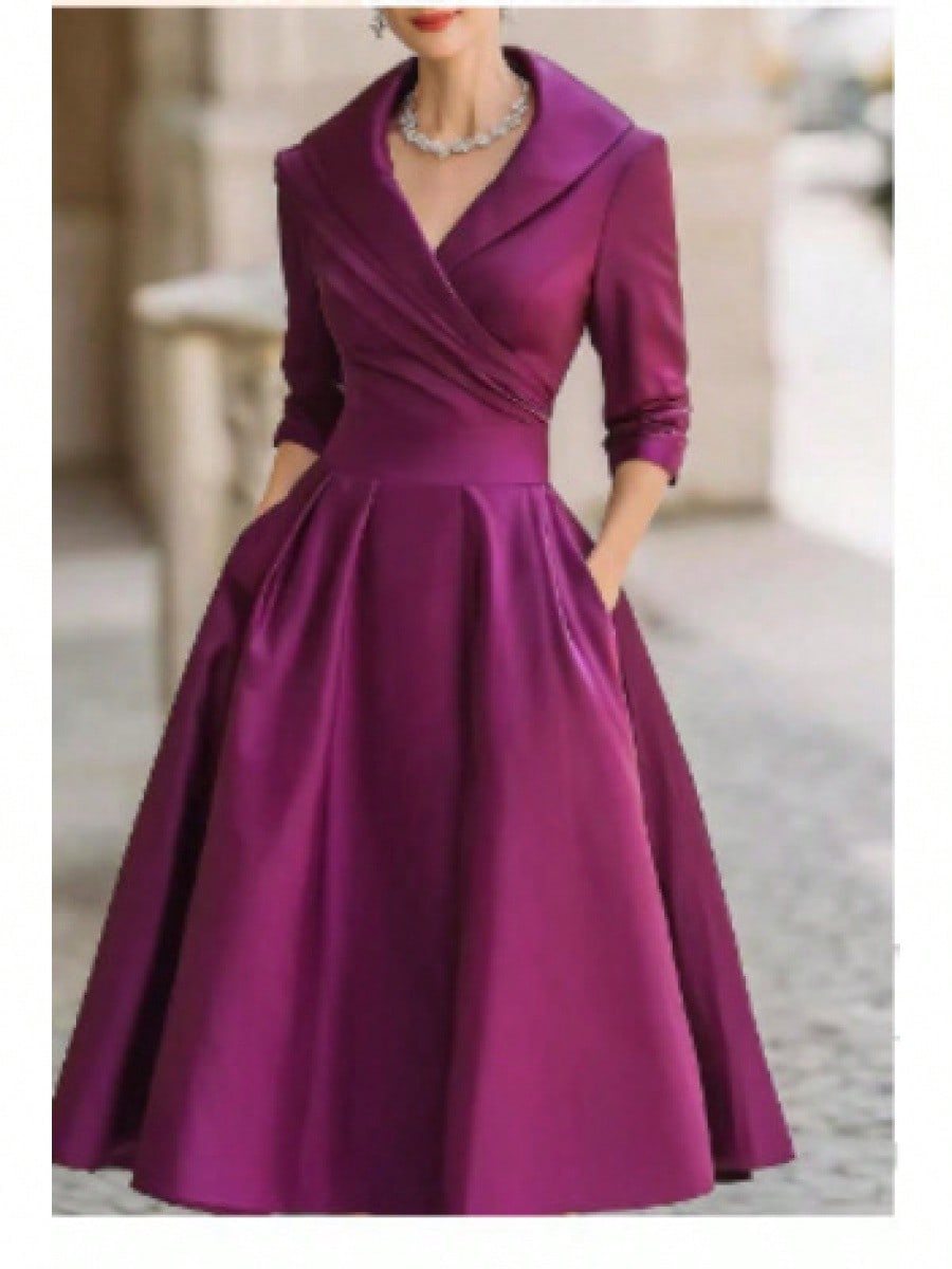 Adeline | Robe midi portefeuille à col châle
