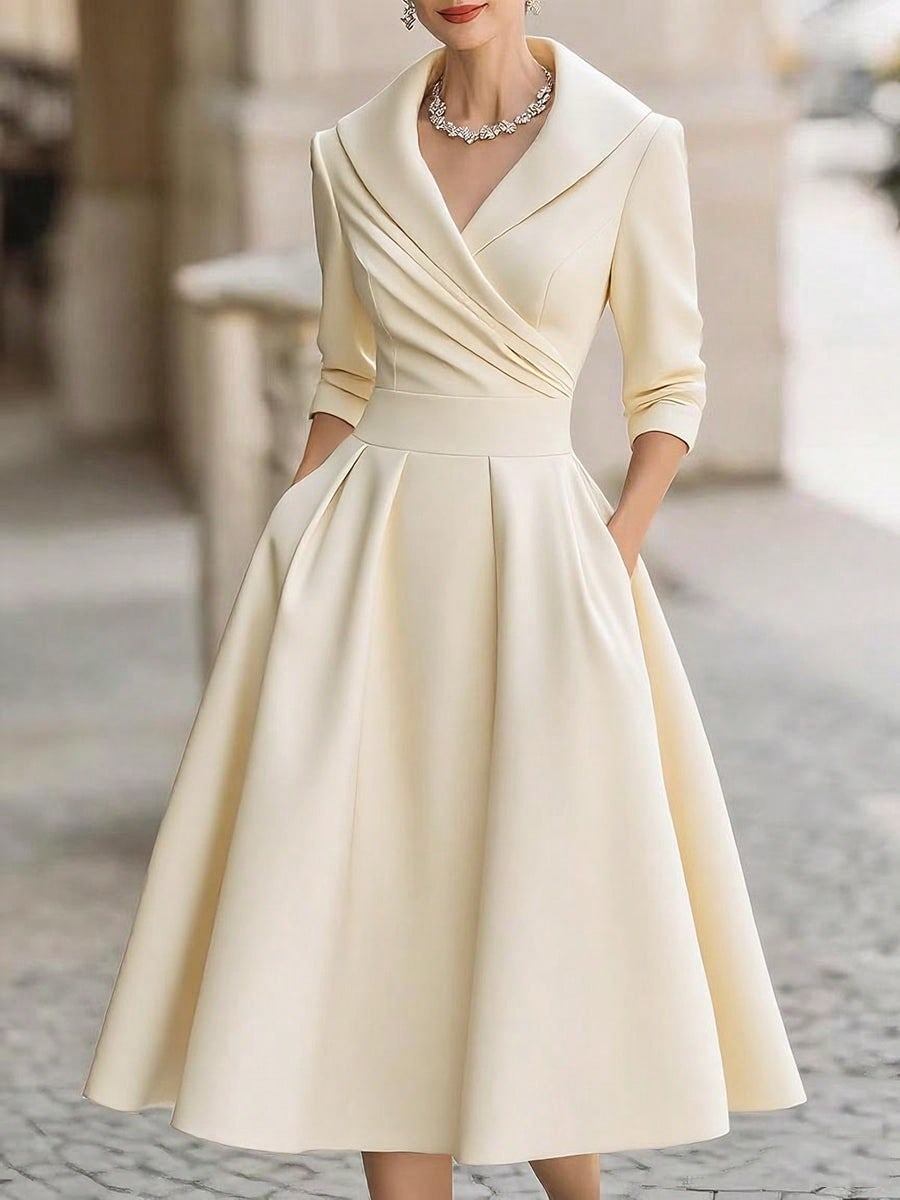 Adeline | Robe midi portefeuille à col châle