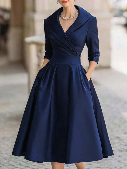 Adeline | Robe midi portefeuille à col châle
