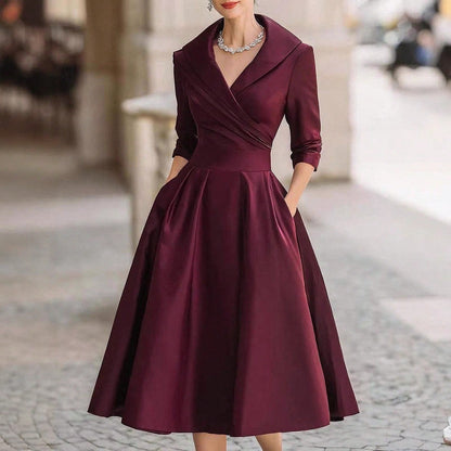 Adeline | Robe midi portefeuille à col châle