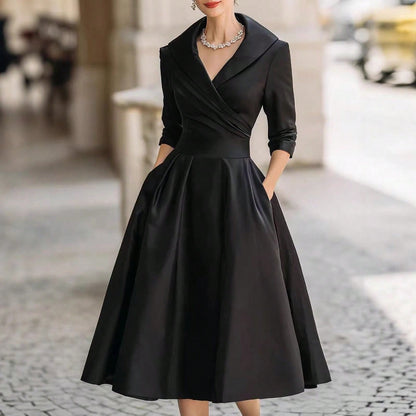 Adeline | Robe midi portefeuille à col châle