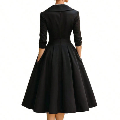 Adeline | Robe midi portefeuille à col châle