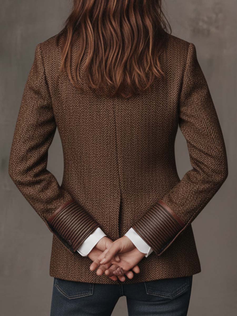 Bridget | Blazer à empiècements et imprimé chevrons