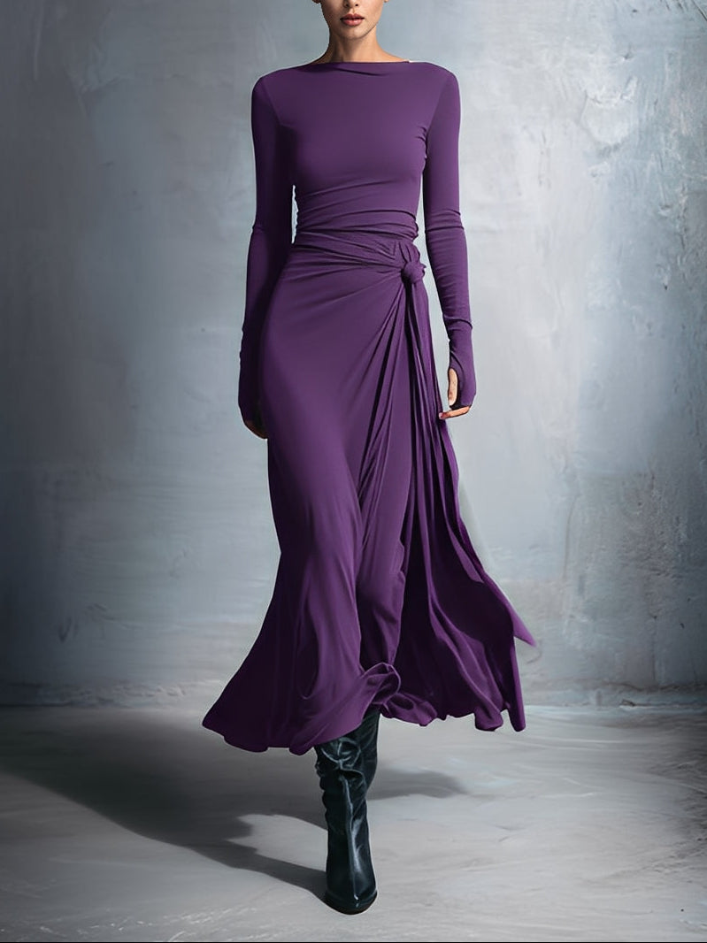 Océane | Robe longue à nouer sur le côté