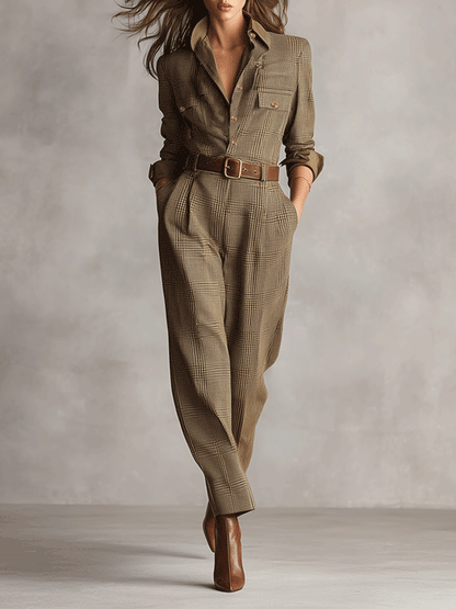 Beverly | Brown Jumpsuit with Sophisticated Details