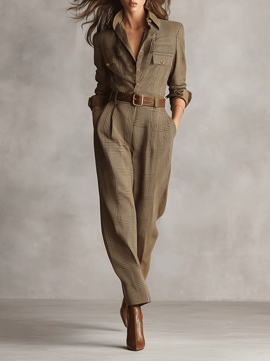 Beverly | Brown Jumpsuit with Sophisticated Details
