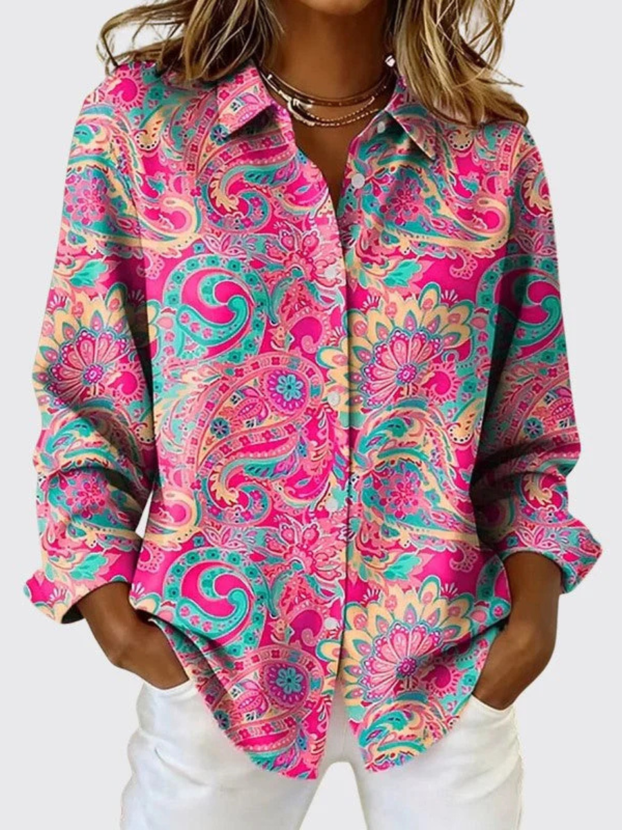 Jeanne | Blouse boutonnée à motif cachemire