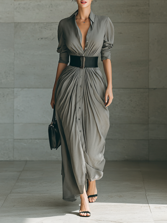 Pearl | Long Pleated Dress