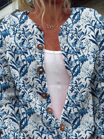 Tiverly™ | Cardigan boutonné fleuri vintage