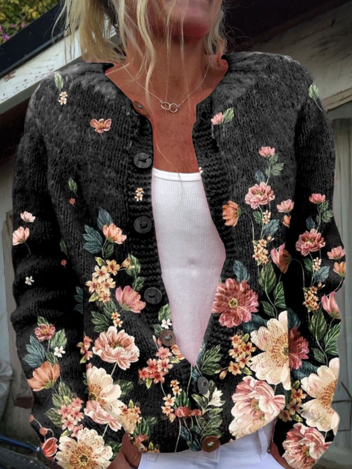 Héloïse | Cardigan fleuri vintage