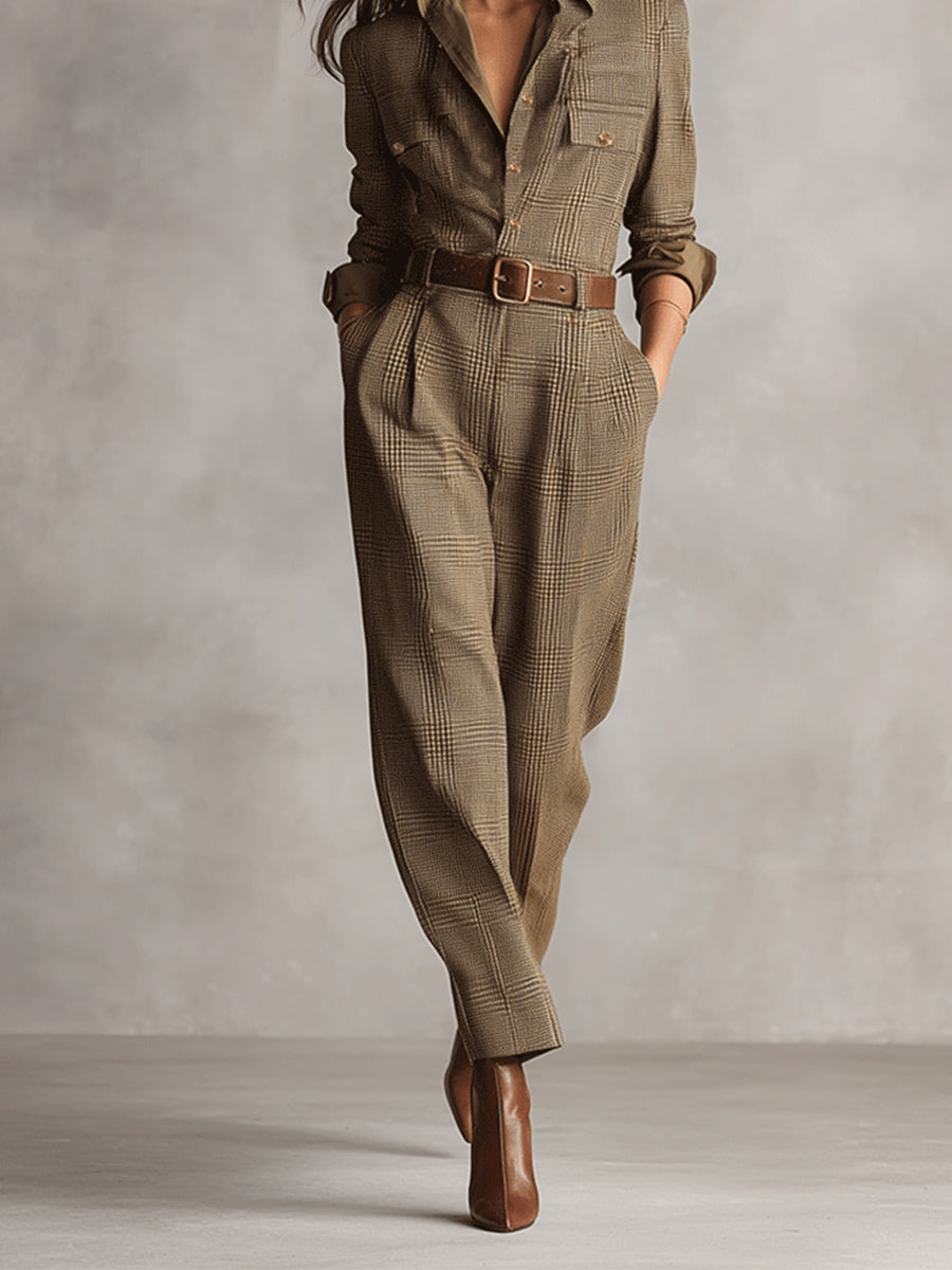 Beverly | Brown Jumpsuit with Sophisticated Details