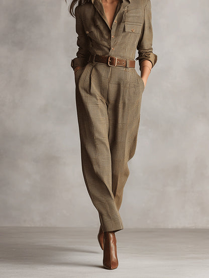 Beverly | Brown Jumpsuit with Sophisticated Details