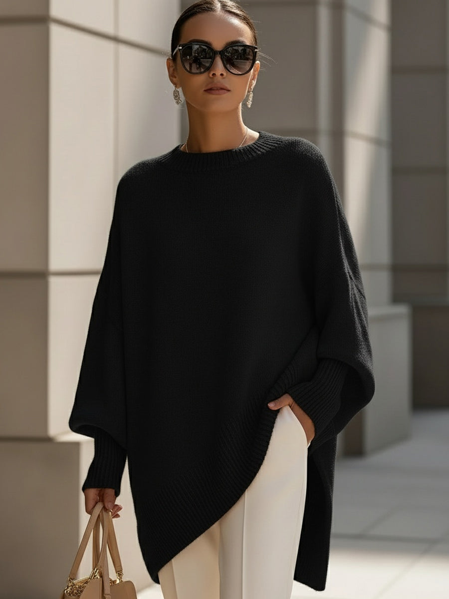 Élodie | Pull oversize drapé à large encolure