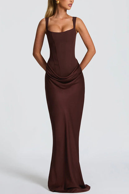 Irene | Robe longue à col carré