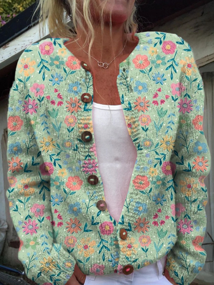 Faustine | Cardigan fleuri vintage pour femme