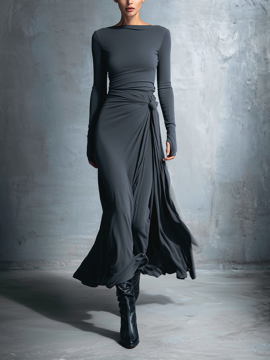 Océane | Robe longue à nouer sur le côté