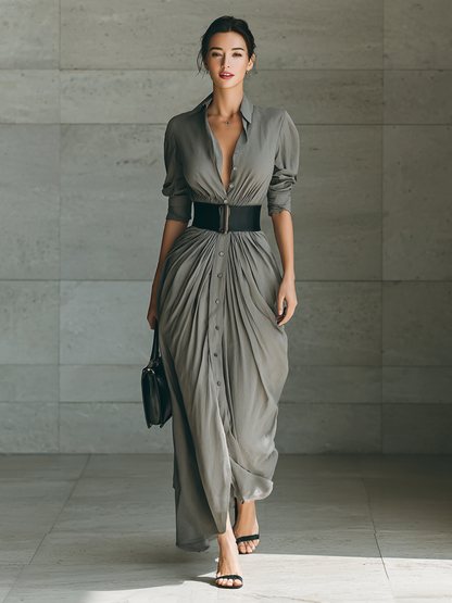 Pearl | Robe longue plissée