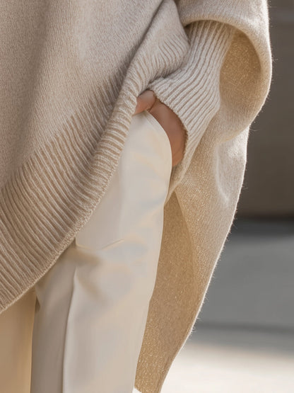 Élodie | Pull oversize drapé à large encolure