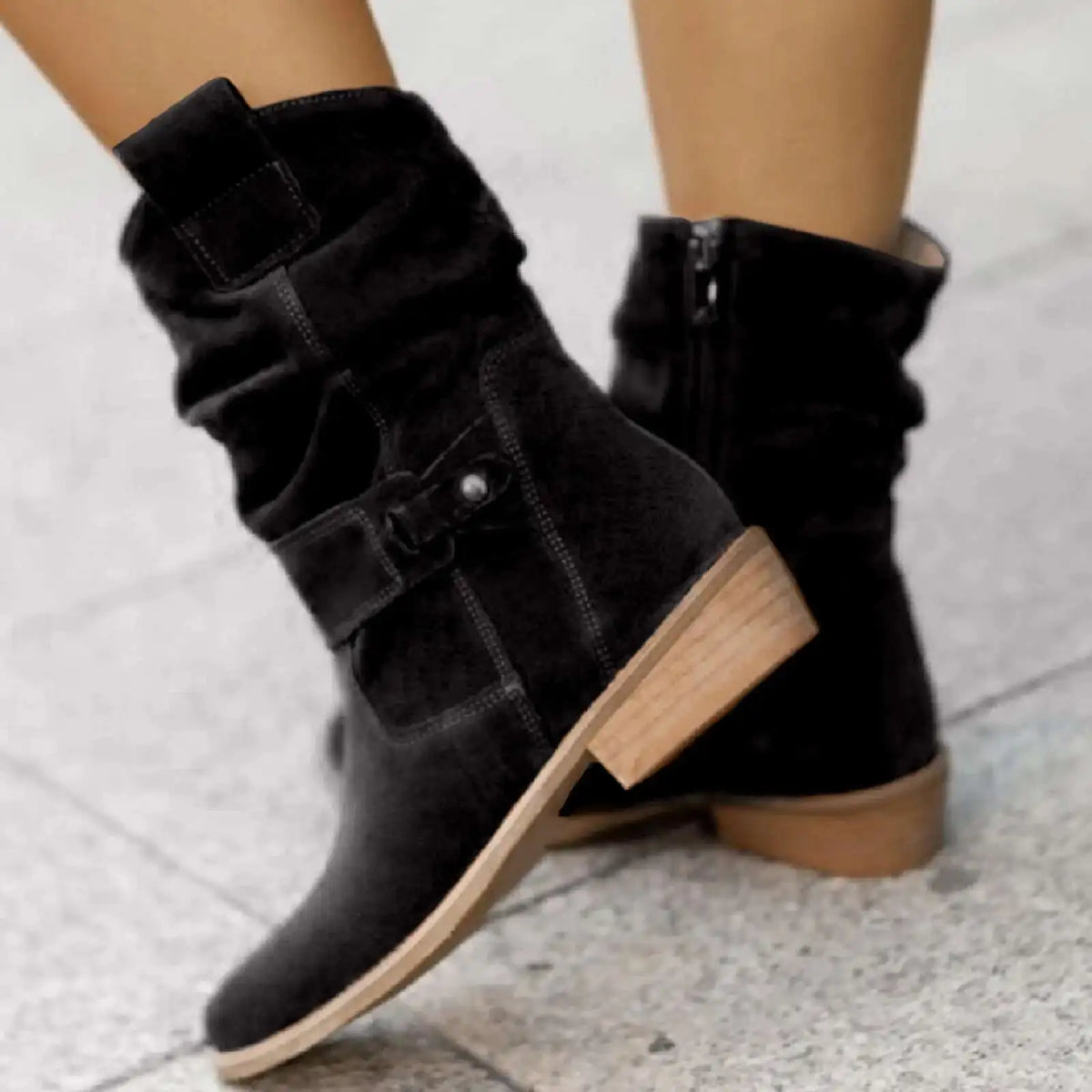 Bottes hautes en daim pour femme