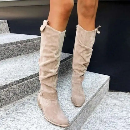 Bottes hautes en daim pour femme