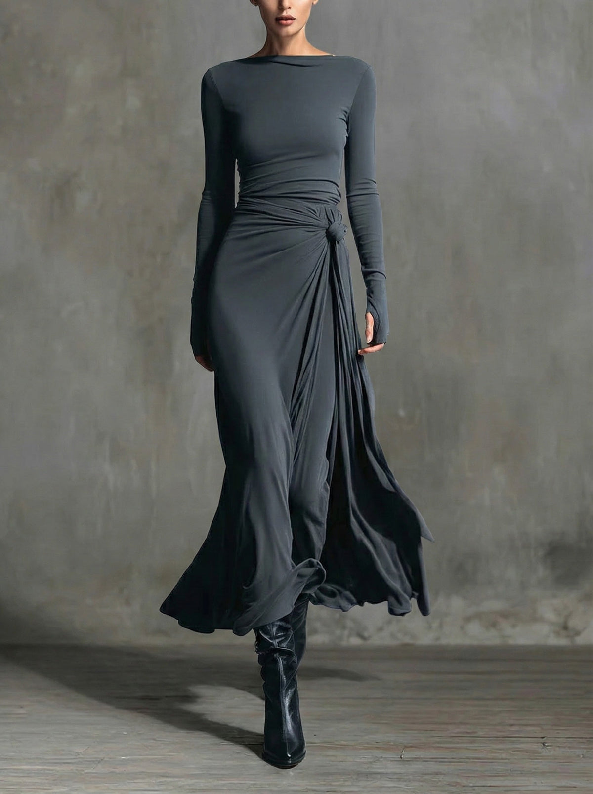 Océane | Robe longue à nouer sur le côté