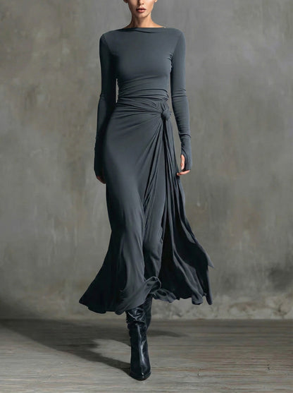 Océane | Robe longue à nouer sur le côté
