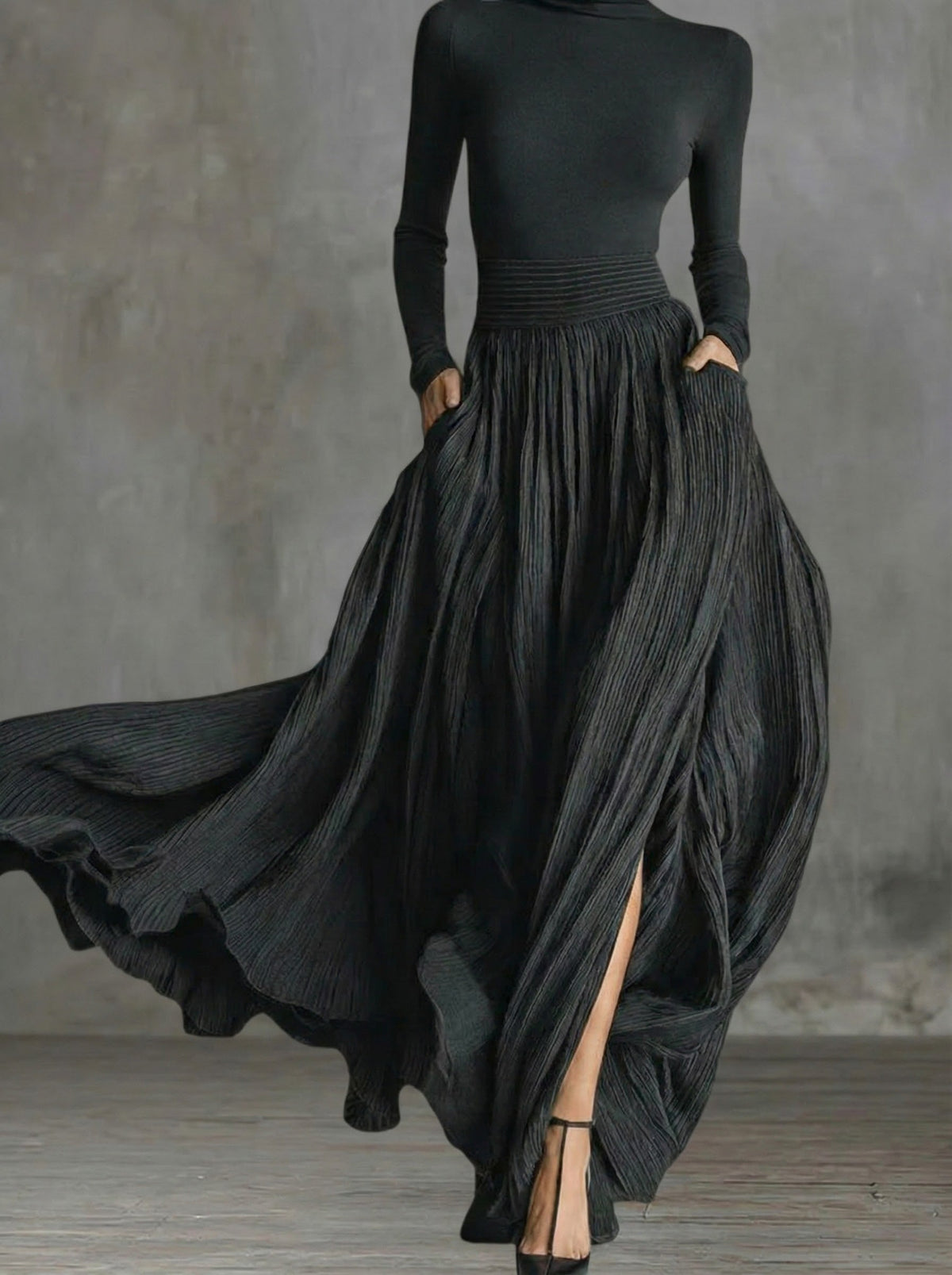 Marilyn | Robe longue taille haute