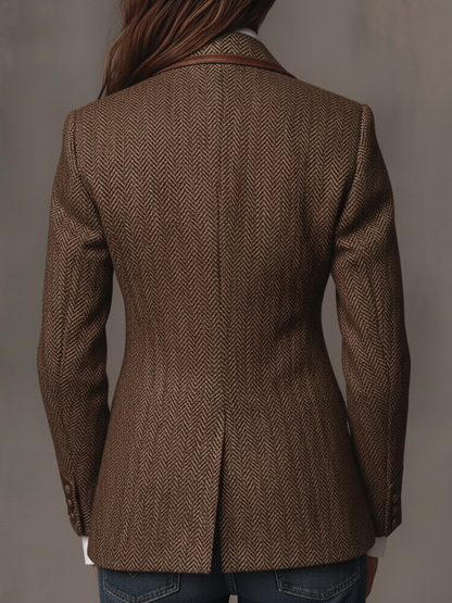 Bridget | Blazer à empiècements et imprimé chevrons