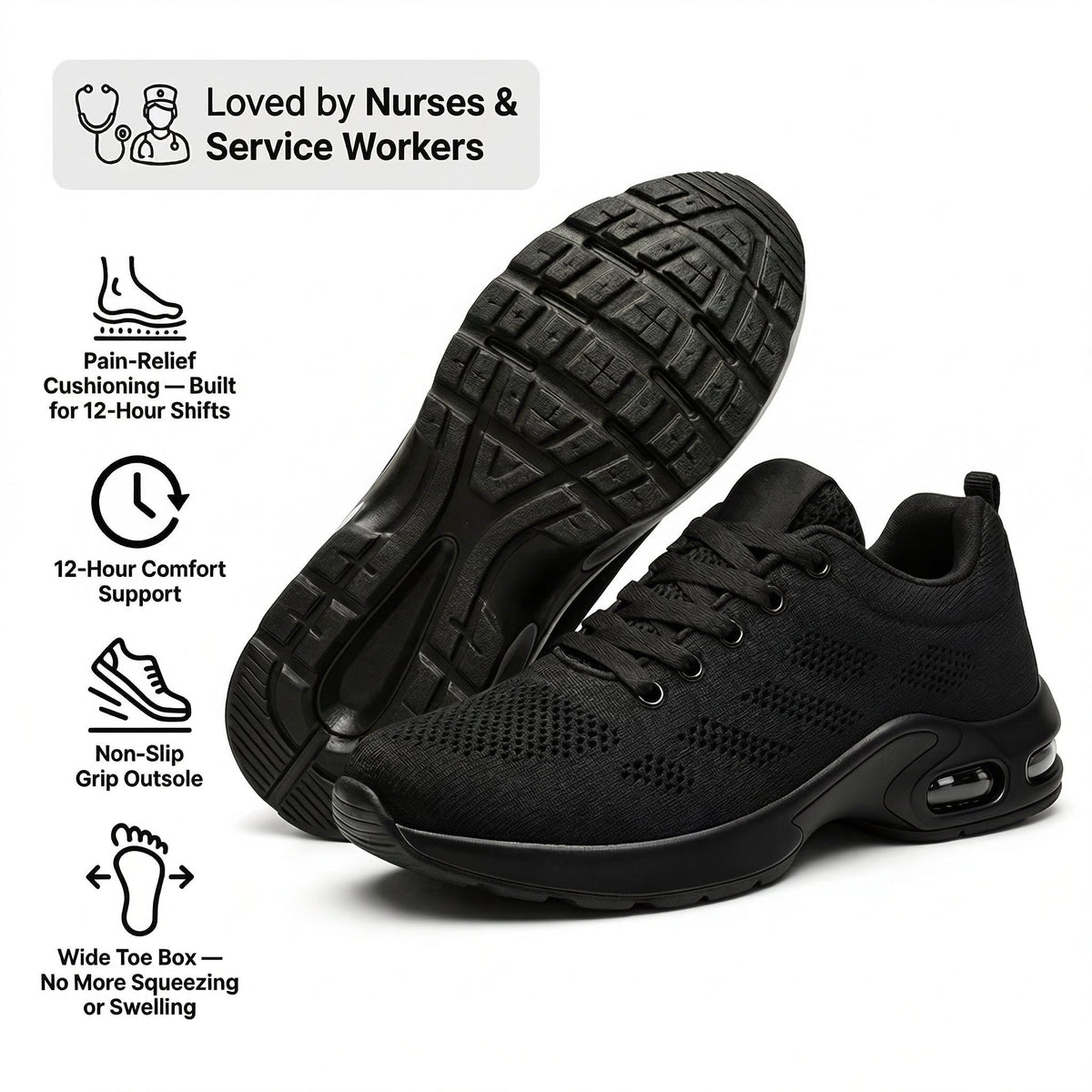 Hope - Chaussures rembourrées pour les journées de 12 heures