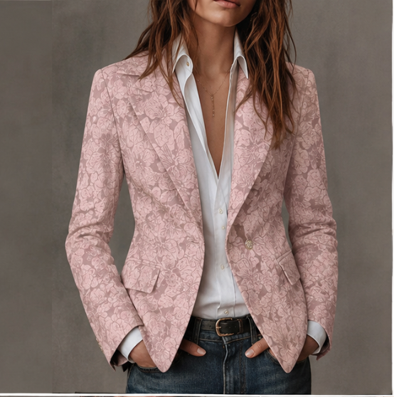 Kathleen | Blazer ajusté en jacquard à motif cachemire