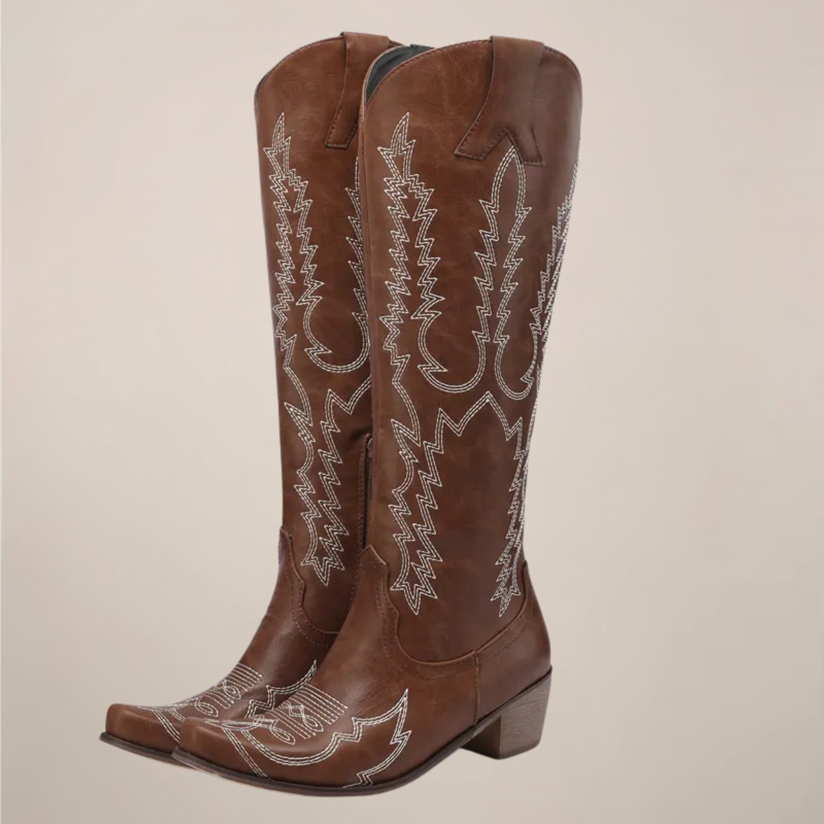 Bottes de cowboy hautes brodées pour femme