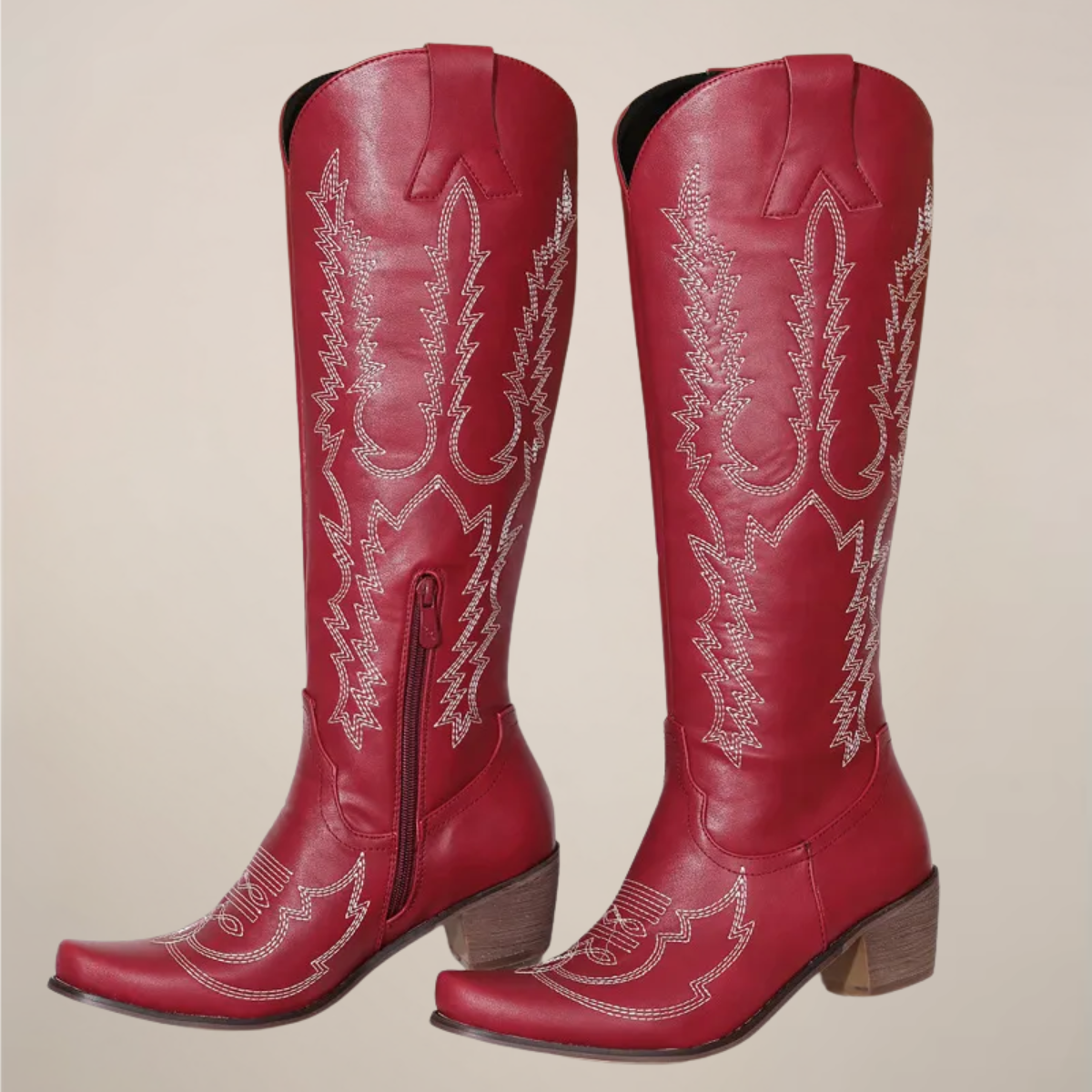 Bottes de cowboy hautes brodées pour femme