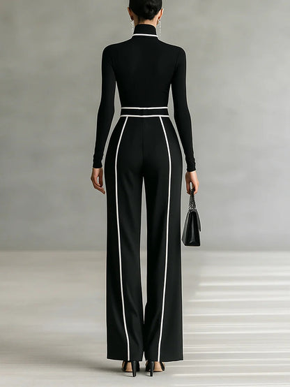 Shirley | Ensemble élégant à col montant et pantalon large