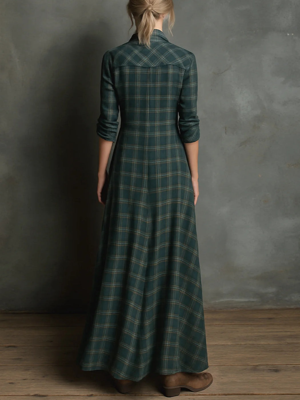 Elsie | Long Plaid Dress