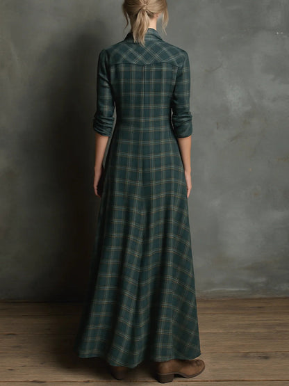 Elsie | Long Plaid Dress