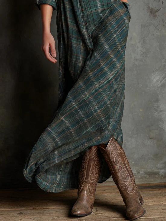 Elsie | Long Plaid Dress